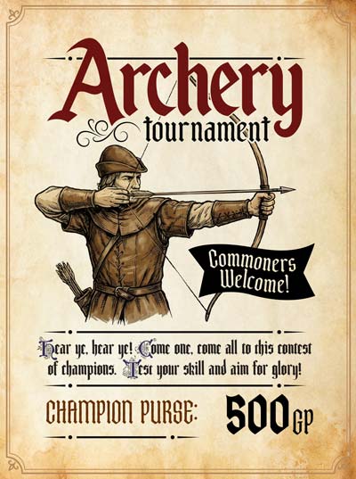 Archery Contest Poster - A Dungeons and Dragons Handout and Document by the Thieves Guild
