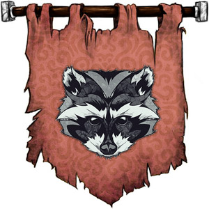 The Symbol of Baervan Wildwanderer - A raccoon's face