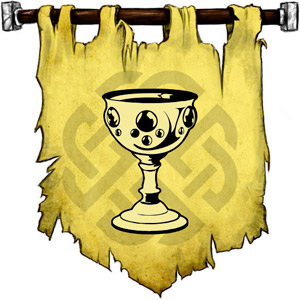 The Symbol of Balder - Gem-encrusted silver chalice