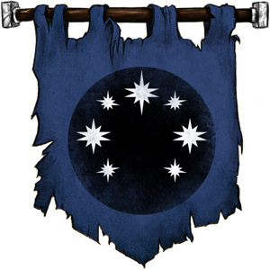 The Symbol of Celestian - Black circle set with seven stars