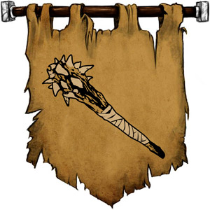 The Symbol of Grolantor - A wooden club with sharp spikes protruding from its head.