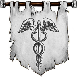 The Symbol of Hermes - Caduceus, a winged staff with two
entwining serpents or winged boots