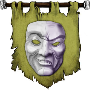 The Symbol of Olidammara - A mask, half laughing, half sad or angry