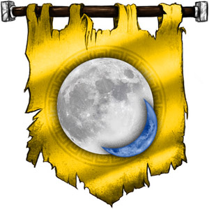 The Symbol of Pholtus - Silvery sun with a crescent moon on the lower right quadrant