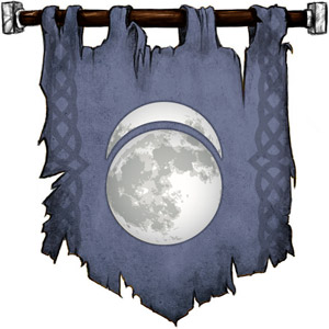 The Symbol of Sehanine Moonbow - Misty crescent above a full moon