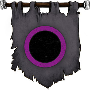 The Symbol of Shar - Black disk with deep purple border