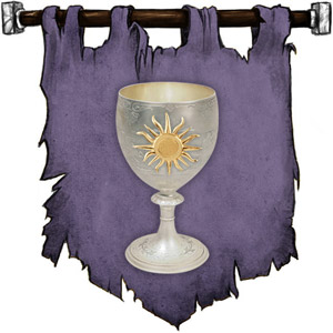 The Symbol of Siamorphe - Silver chalice with a golden sun on the side