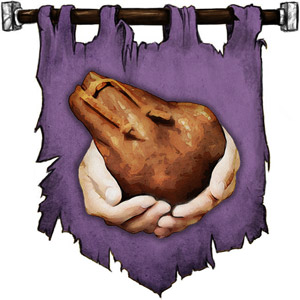 The Symbol of Zilchus - Pair of hands clutching a bag of gold