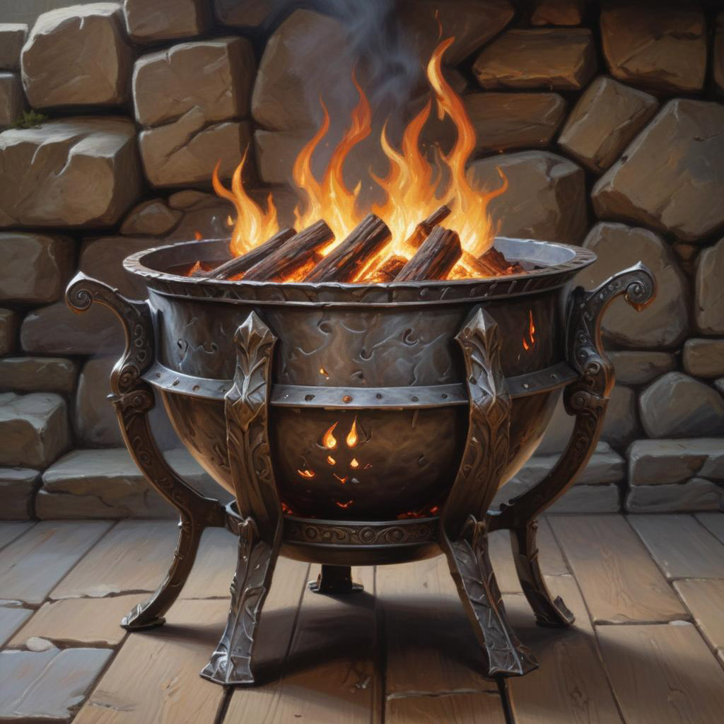 D&D magic item image - Brazier of Commanding Fire Elementals