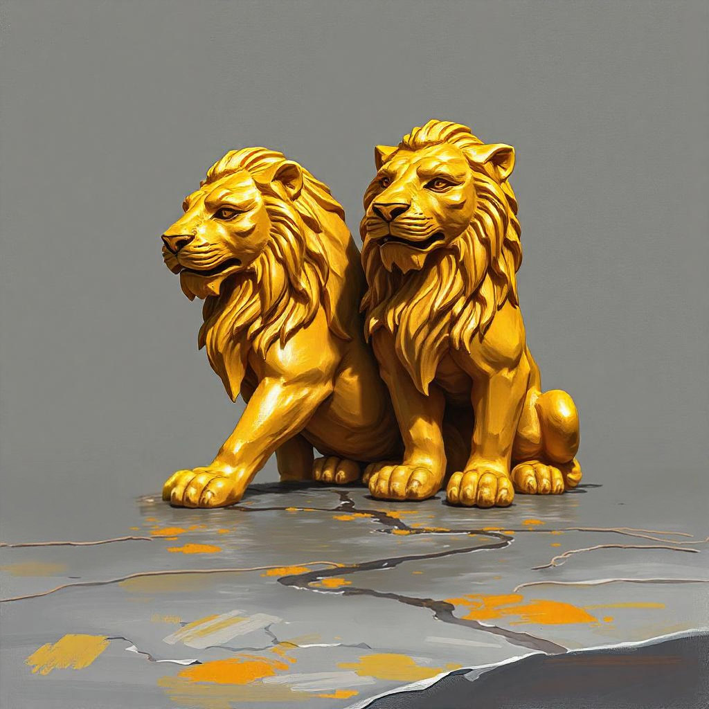 D&D magic item image - Figurine of Wondrous Power, Golden Lions
