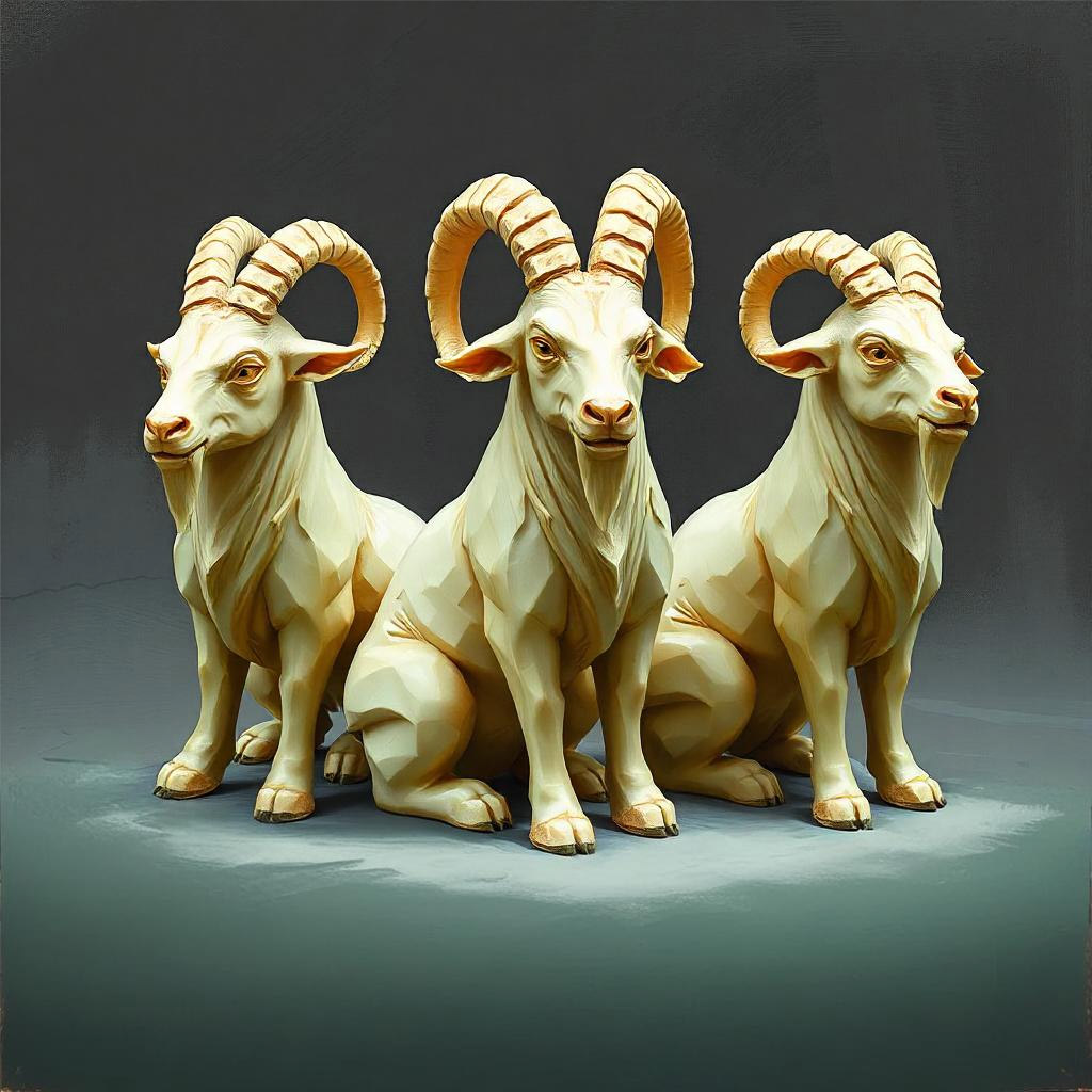 D&D magic item image - Figurine of Wondrous Power, Ivory Goats