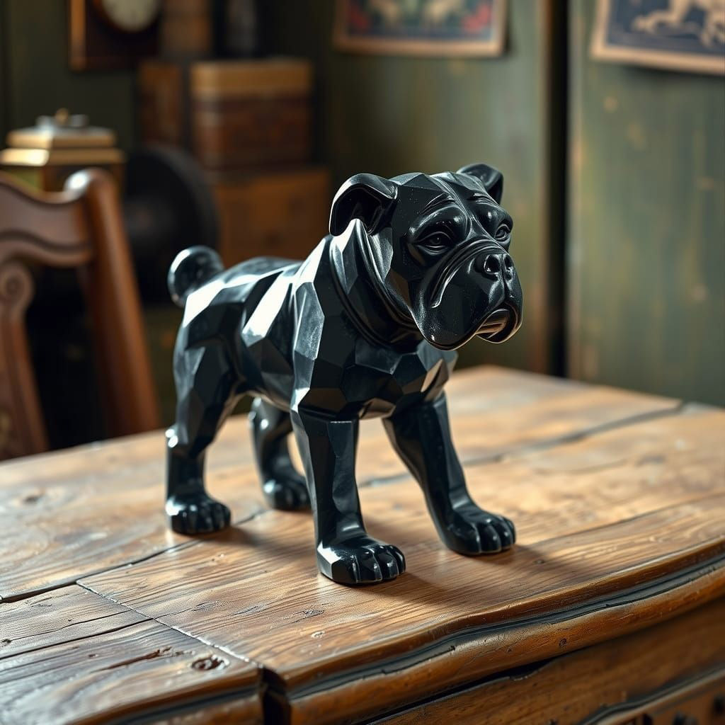 D&D magic item image - Figurine of Wondrous Power, Onyx Dog