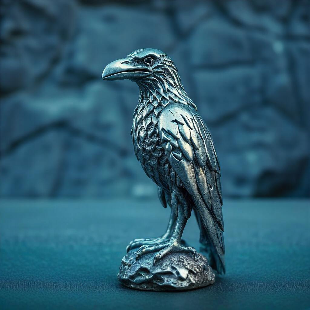 D&D magic item image - Figurine of Wondrous Power, Silver Raven