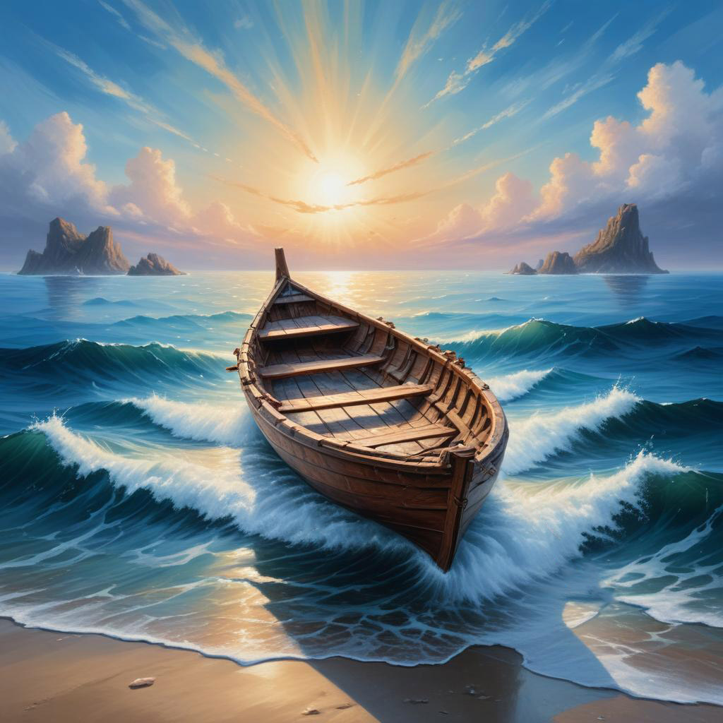 D&D magic item image - Folding Boat - 10-foot row boat