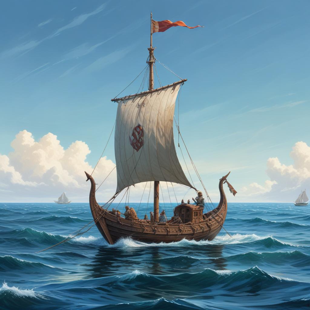 D&D magic item image - 24-foot sail boat with a small cabin