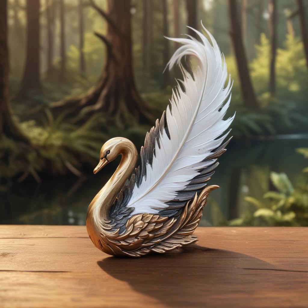 D&D magic item image - Quaal's Feather Token, Swan Boat