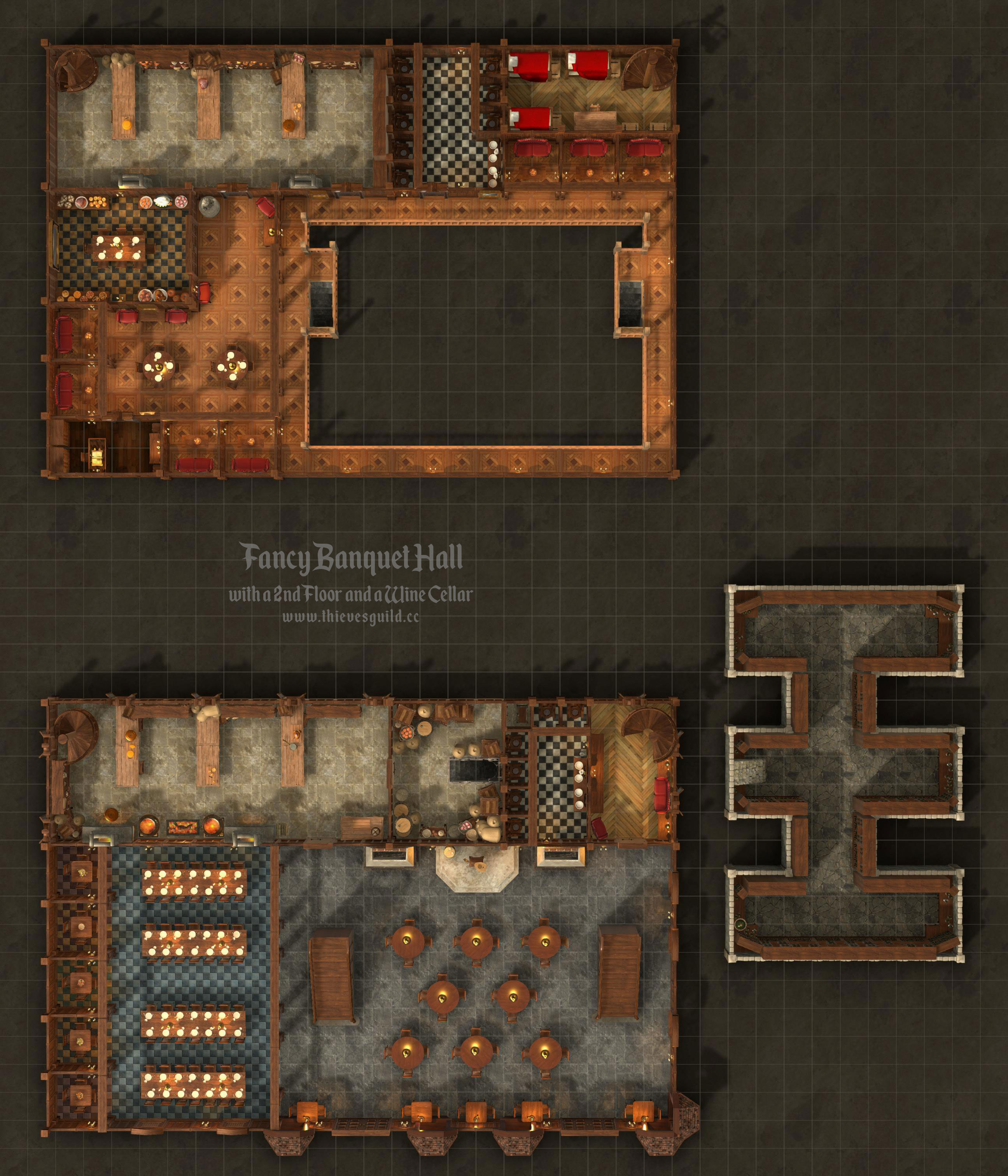 Banquet Hall, Fancy , a D&D map
