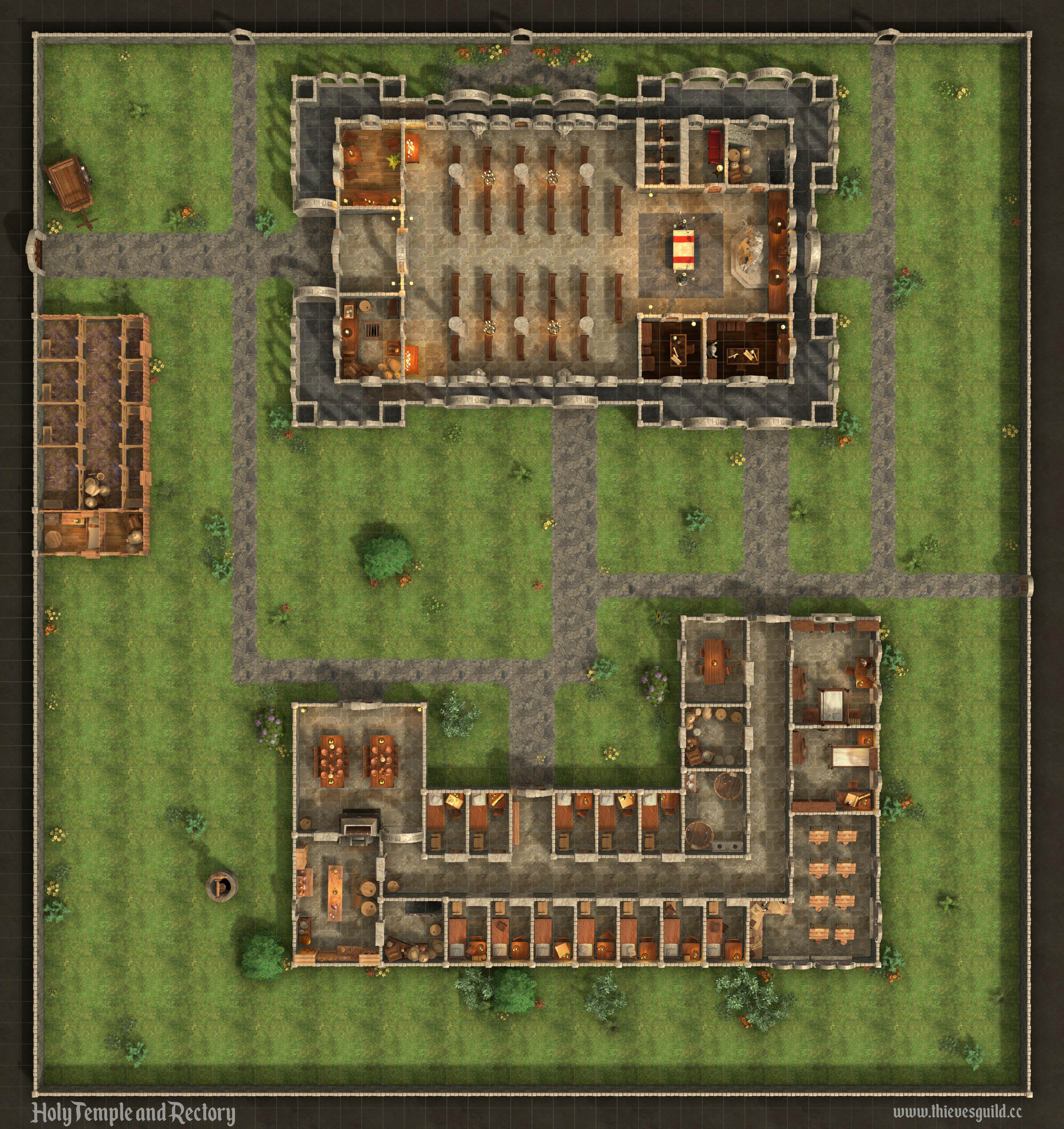 Temple Complex , a D&D map