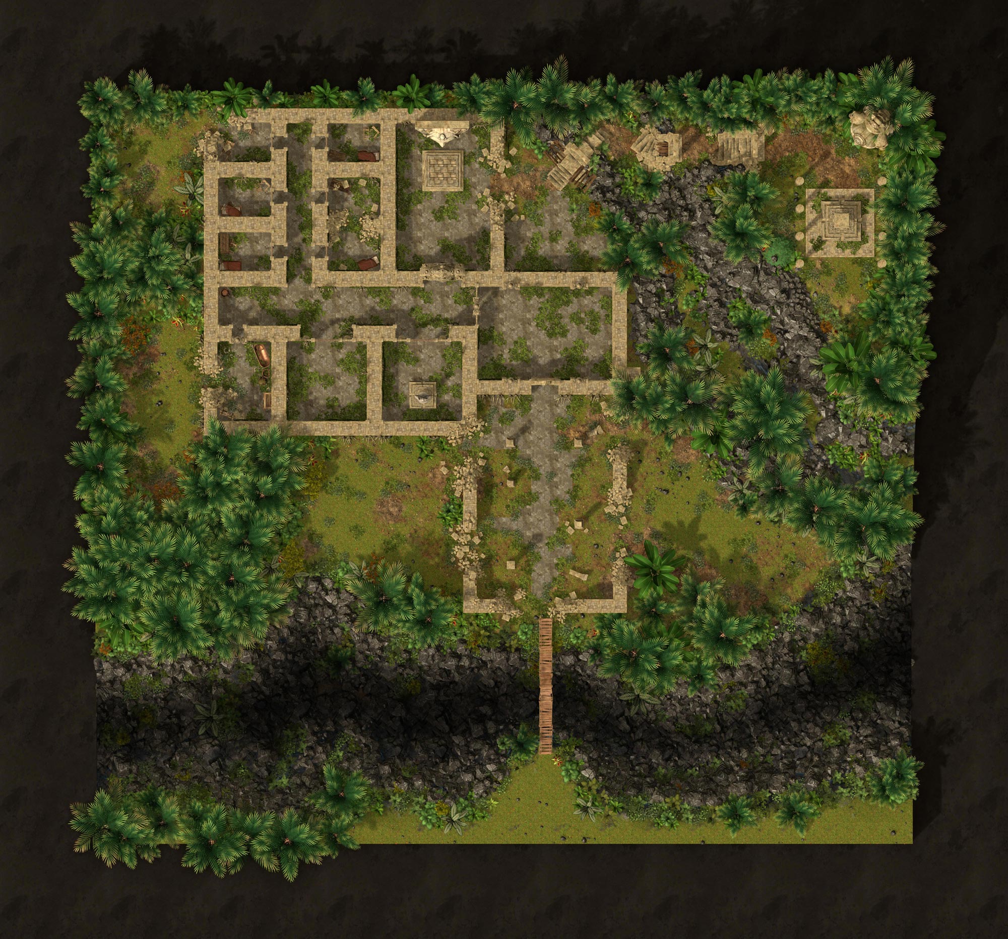 Temple Ruins , a D&D map