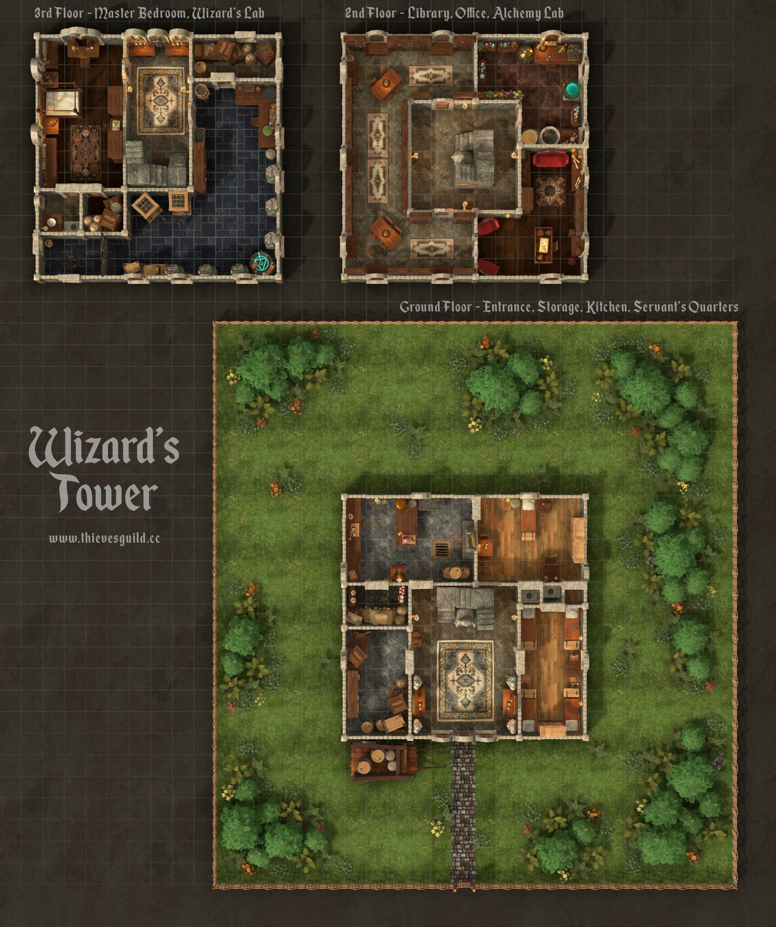 Wizard's Tower , a D&D map